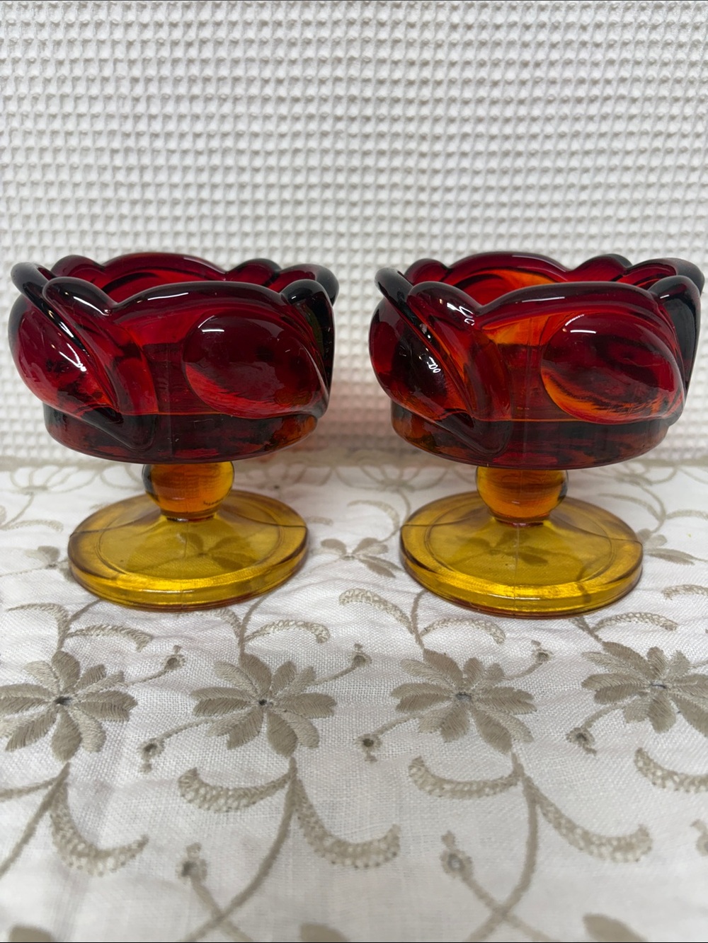 Indiana glass candle holders